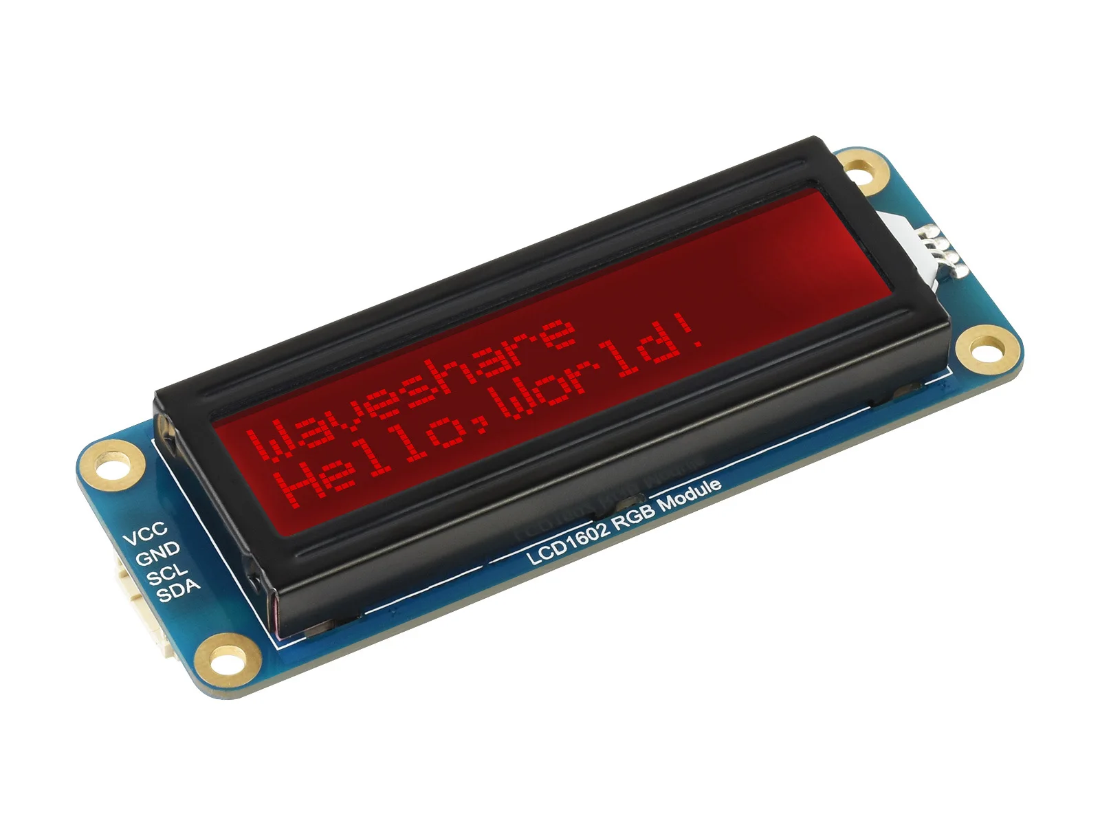 Waveshare LCD1602 RGB Module, 16x2 Characters LCD, RGB Backlight, 3.3V/5V, I2C Bus