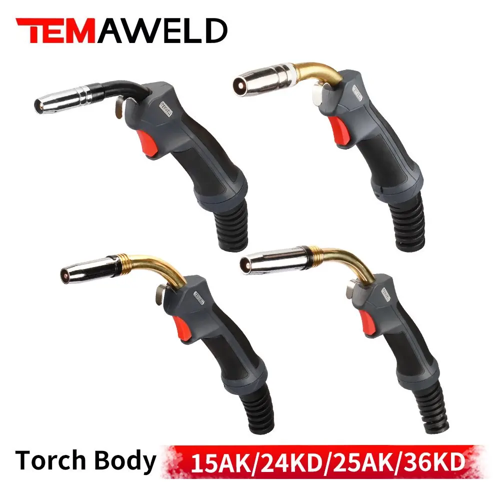 

MB 15AK 24KD 25AK 36KD MIG MAG Welding Torch Head Air Cooled Contact Tip Swan Neck Holder Gas Nozzle European Type