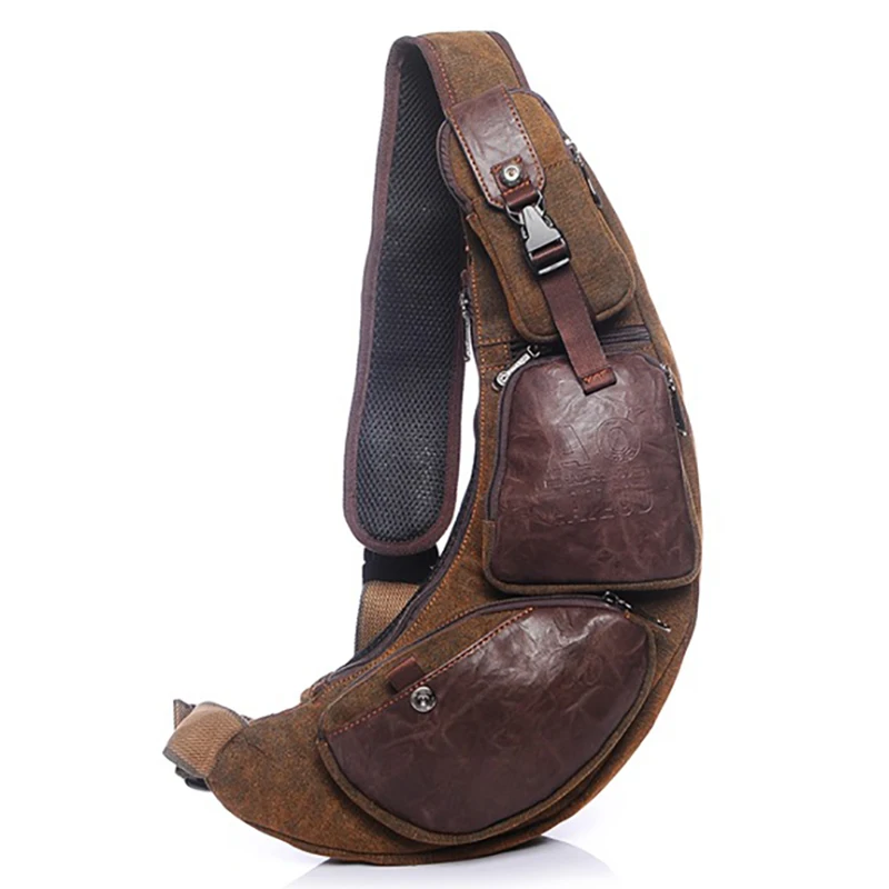 Męski plecak crossbody torba z paskiem do zawieszenia na piersi taktyczna wojskowa sportowy Half Moon Rider Travel Climb płócienny męski torba listonoszka na ramię