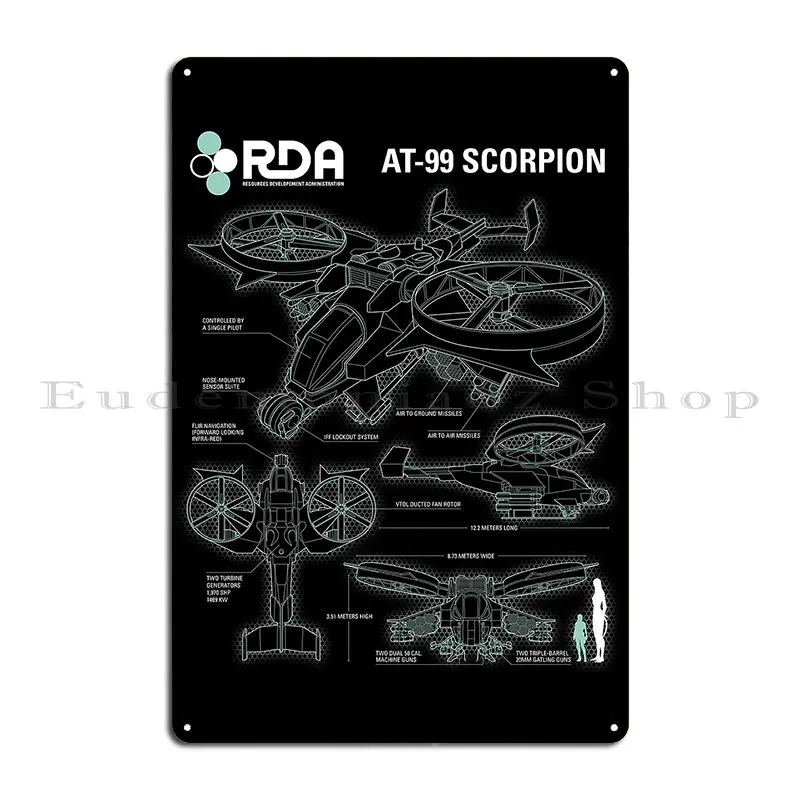 Rda Scorpion Drone From Avatar Movie Metal Sign Plaques Wall Decor Wall Mural Designs Pub Cave Tin Sign Poster