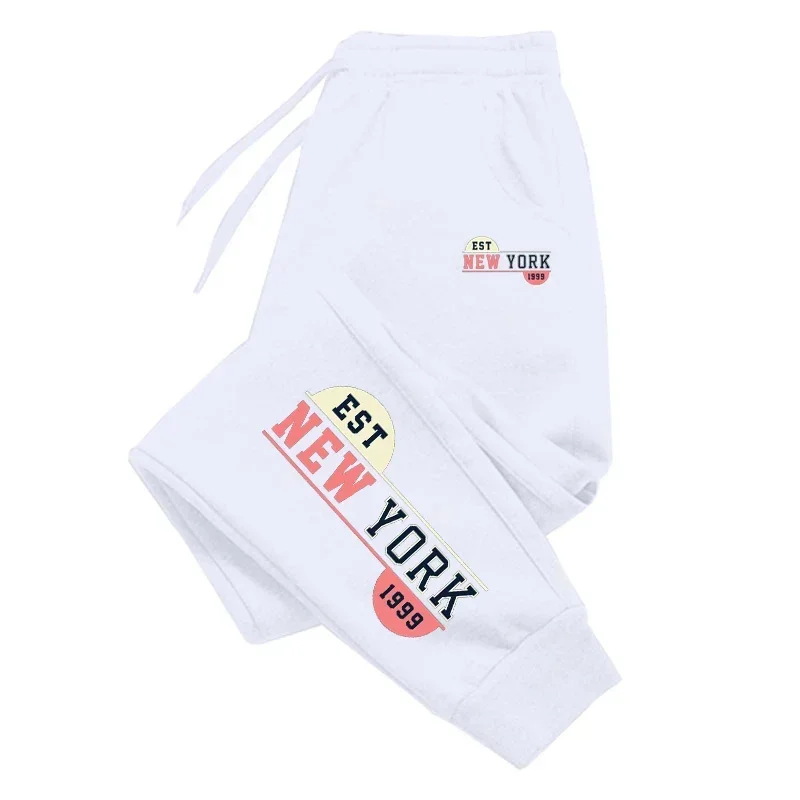 

NEW YORK Print Pants for Men Women Casual Loose Trousers Soft Hip Hop Style Pants Fitness Solid Sweatpants