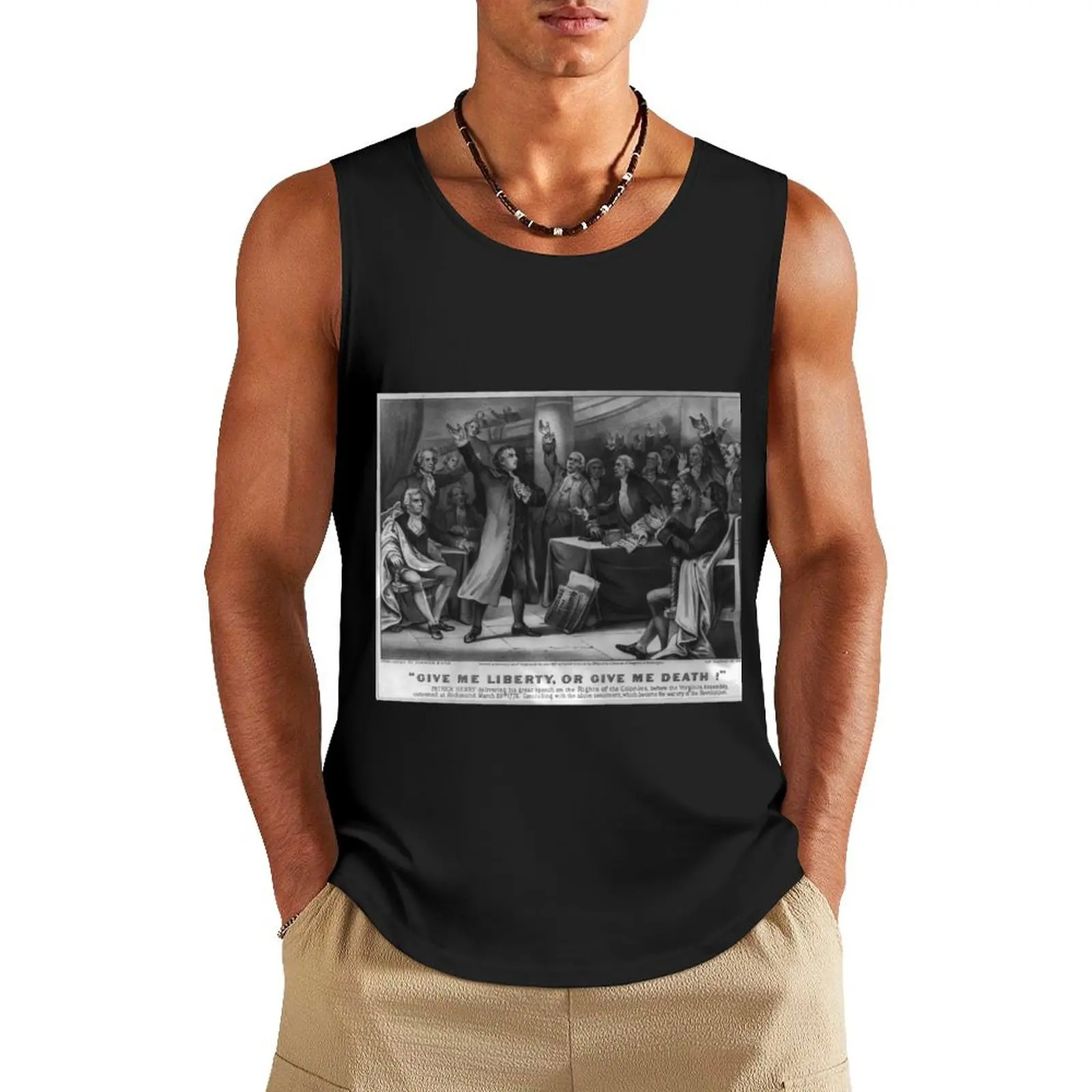 Give me liberty, or give me death! Tank Top fitness clothing for men clothes for men summer Top Japanese t-shirt