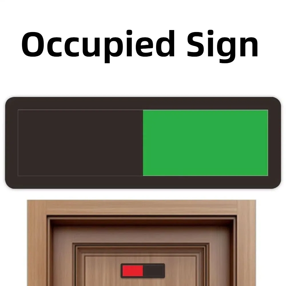Acrylic Bathroom Occupancy Indicator Sign Adhesive Magnetic Vacant Occupied Sign Privacy Sliding Door Sign Conference Room