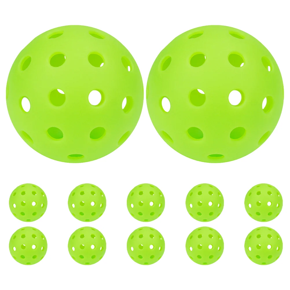 

12pcs Light Up Pickleball Balls Glow In The Dark Pickleball Balls 40-Hole High Visibility Plastic Pickleball For Outdoor Practic