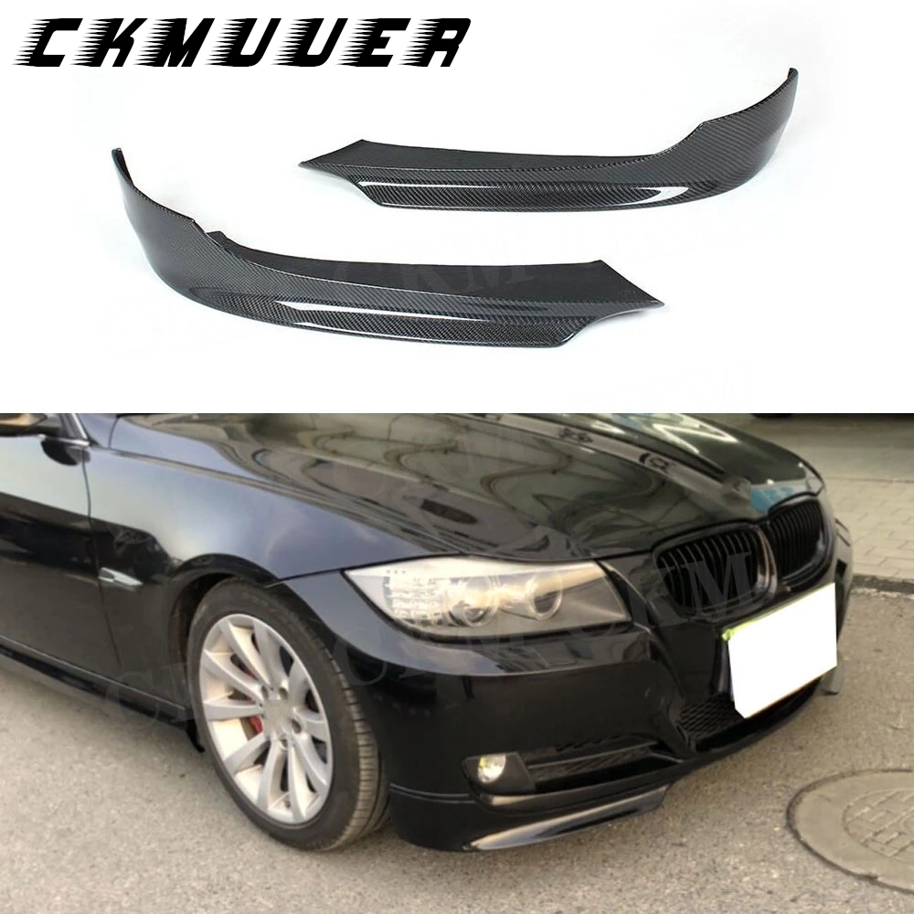 

2 PCS Front lip Splitters Flaps Spoiler For BMW 3 Series E90 Base Sedan LCI 2006-2012 Carbon Fiber Bumper Fin Winglets