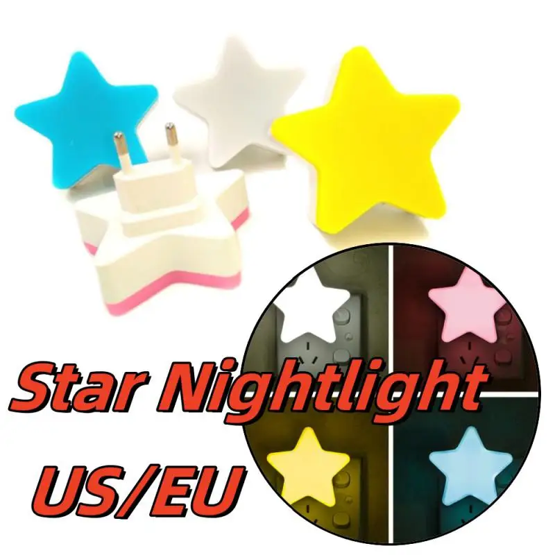 LED Night Lights EU/US Plug Star Night Lamp Light For Home Decoration Bedroom Bedside Baby Room Living Room Corridor Wedding