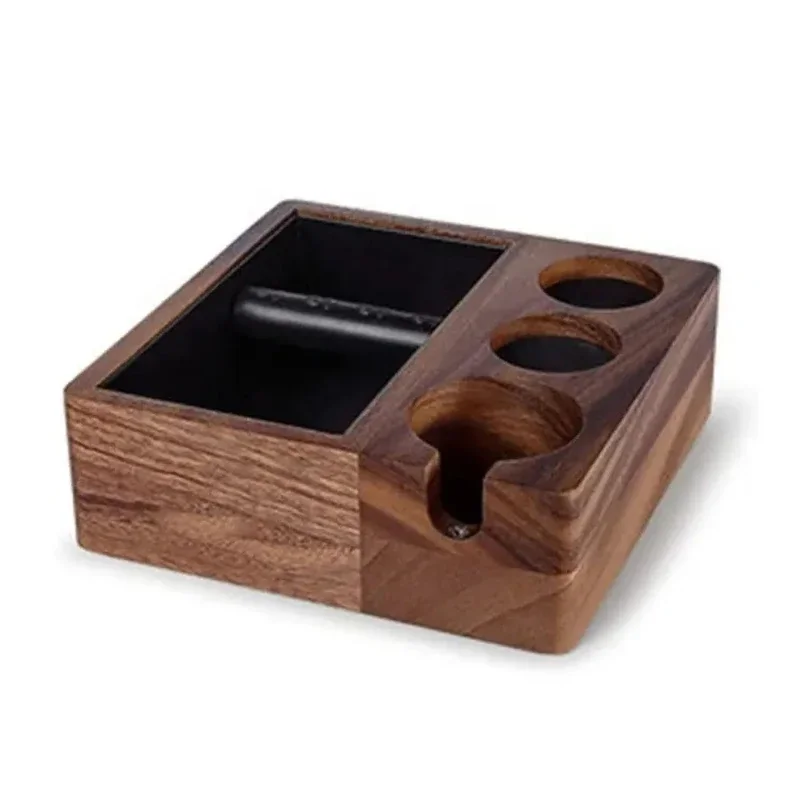 Espresso Coffee Tamper Holder Walnut Wood Coffee Base Tamping Station