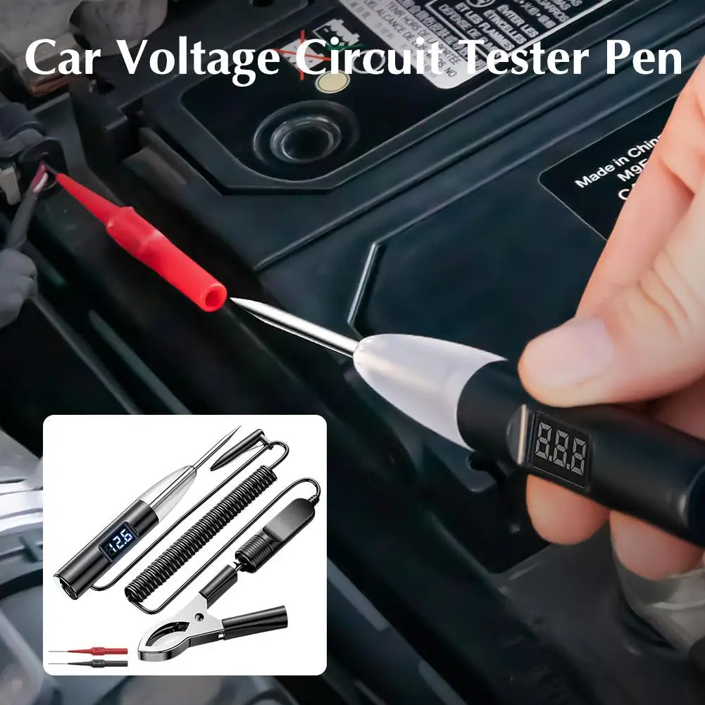 Universal Car Voltage Circuit Tester Pen Digital Display Car Pen Car Accessories Voltage Truck Circuit Probe Tester Mainten H9R5