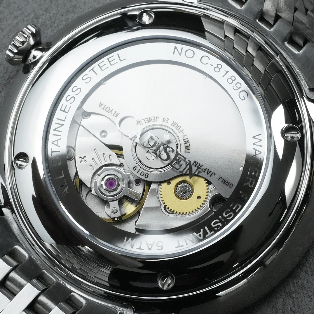 CADISEN 9.5mm Ultra-thin Automatic Mechanical Watch For Men Japan Miyota 9019 Self Winding Luxury Sapphire Waterproof Wristwatch