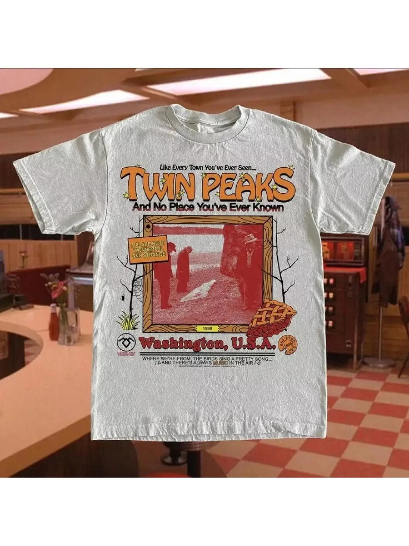 Camiseta gráfica vintage inspirada en la serie de televisión Twin Peaks - Una camiseta retro con la frase "¿Has visto?".