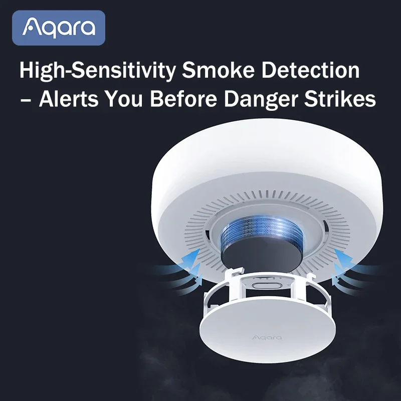Aqara マター煙探知機センサー火災警報器モニター Zigbee 3.0 サウンドアラートスマートホームセキュリティ Mi Home Homekit アプリと連携