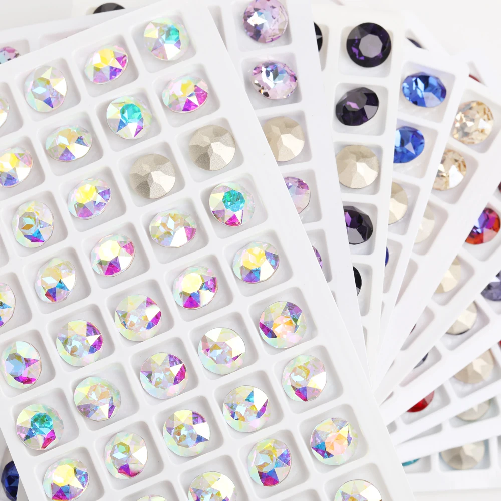 10mm Round Nail Charms Glass Rhinestones For Jewelry Making Pointback Loose Diamond Gems Crystal Stone for Nails Decoration