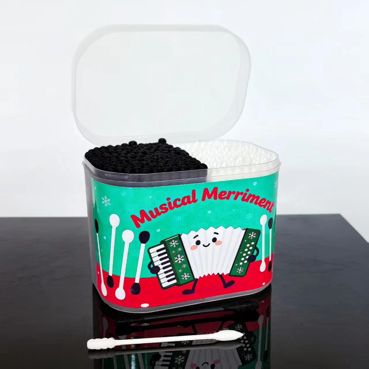 300 hisopos de algodón de doble cabeza con temática musical creativa, bastoncillos de algodón diarios para el hogar, hisopos de algodón para amantes de la música