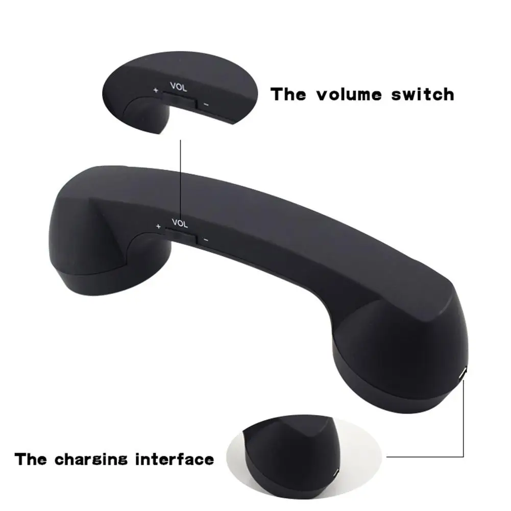 Wireless Bluetooth-compatible Retro Receiver Anti-radiation Telephone Handset External Microphone Call Accessories