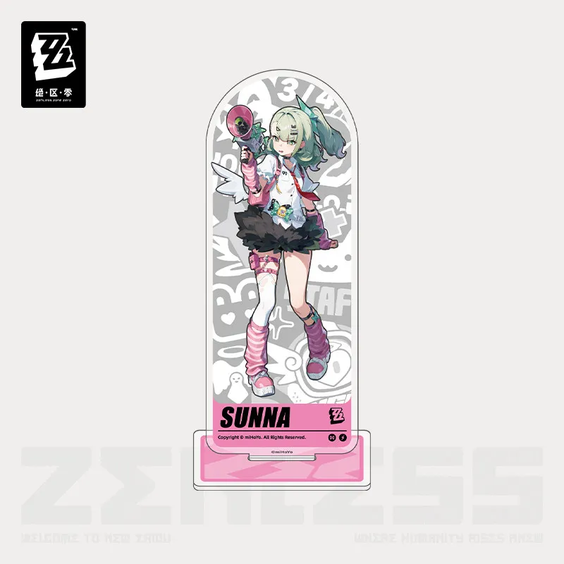 Official Zenless Zone Zero Sunna Aria Nangong Yu Illustration Series Acrylic Stand Set Angels of Delusion Cosplay accessories view 3