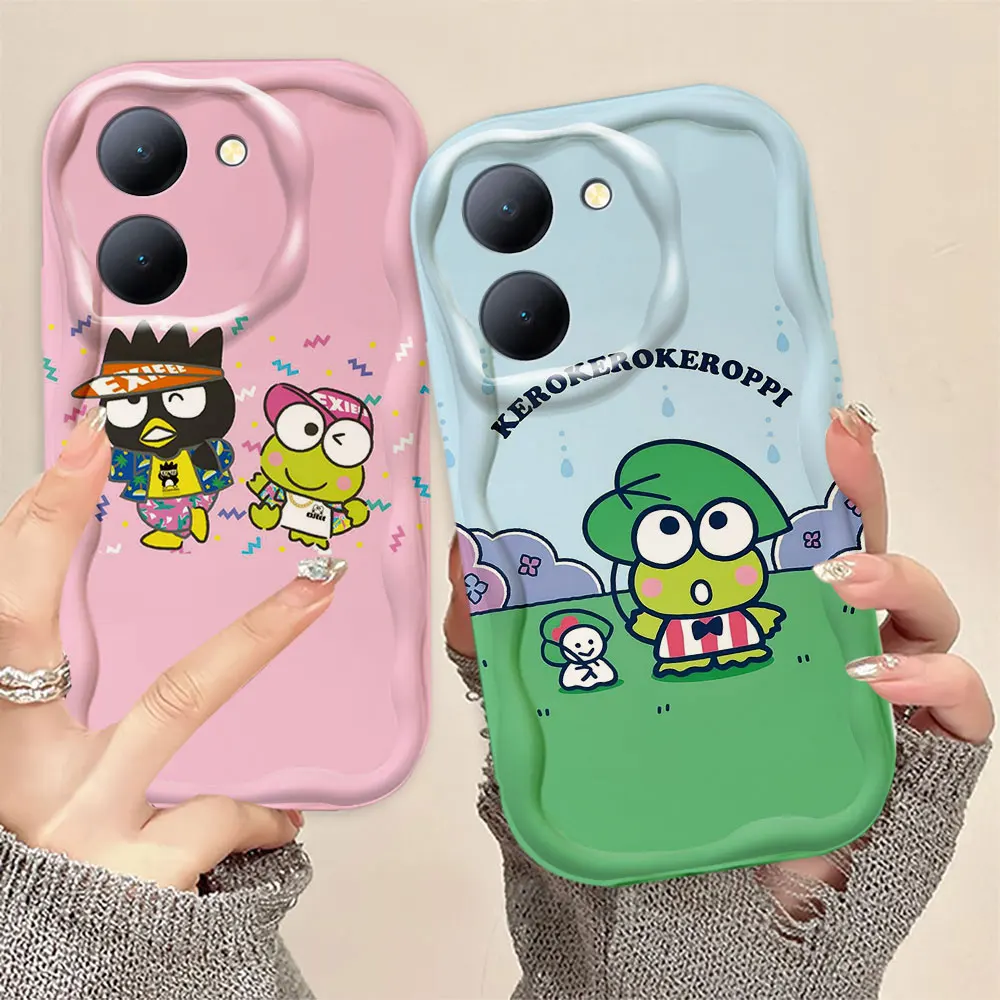 

Cute Frog Keroppi Badtz Maru 3D Wave Case For VIVO Y02S Y03 Y16 Y17 Y19 Y20 Y21 Y21 Y22 Y35 Y50 Y73 Y77 Y78 Y36 Y76 Y100 Case