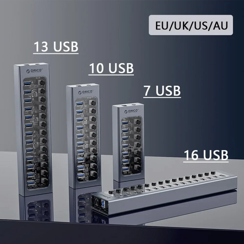 Imagem -02 - Orico-usb 3.0 Hub Splitter para Laptop Macbook Steam Deck Transferência de Dados Carregamento Dock Station 5gbps