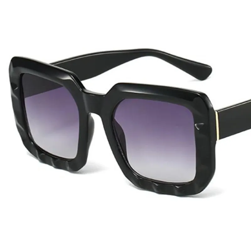 Fashion Sun Glasses Women Anti-UV Spectacles Square Google Oversize Gradien Color Frame Eyeglasses Ornamental Retro Sunglasses
