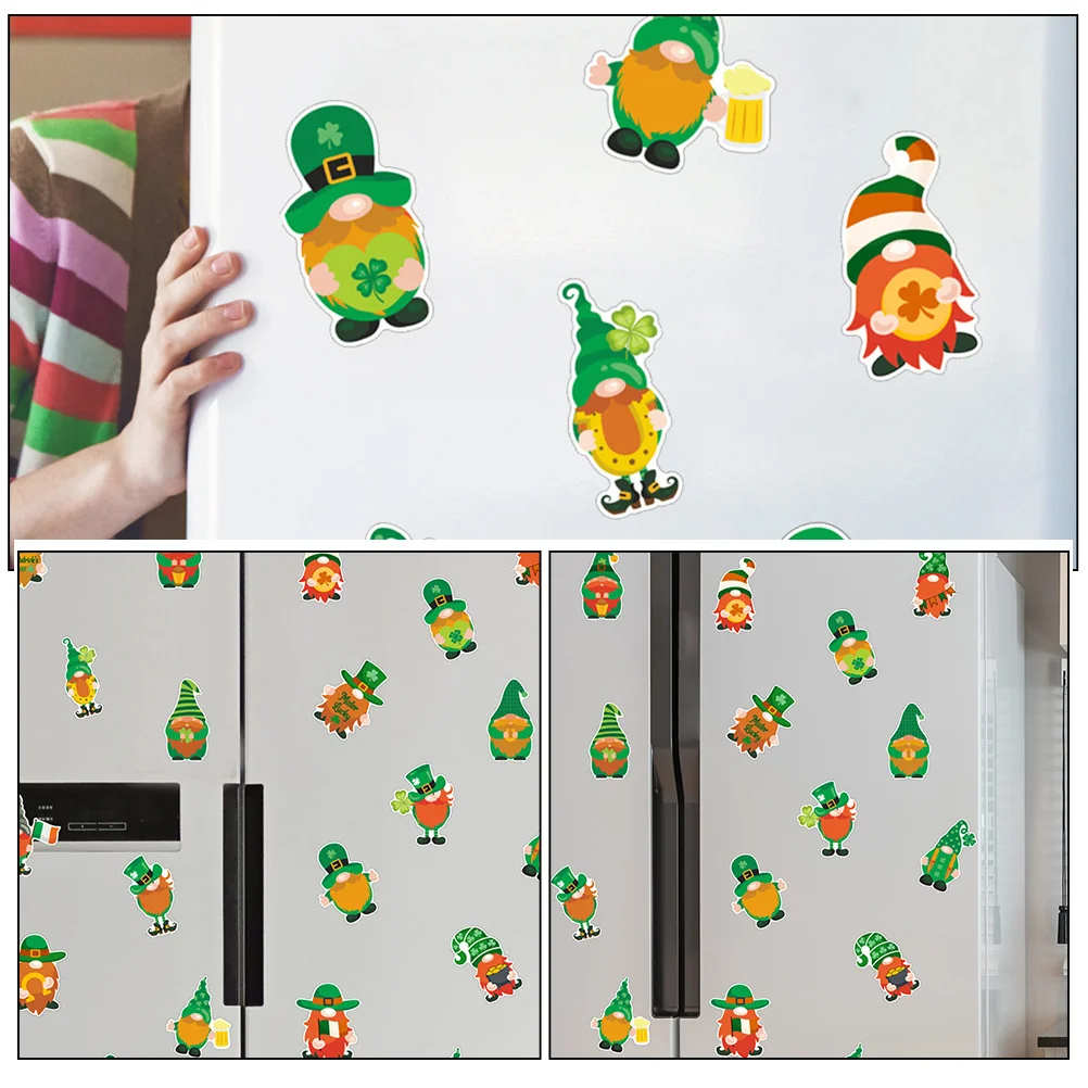 

1Set St Patrick's Day Refrigerator Magnets Cartoon Gnome Magnetic Stickers Fridge Decor Kitchen Decorations Home Supplies