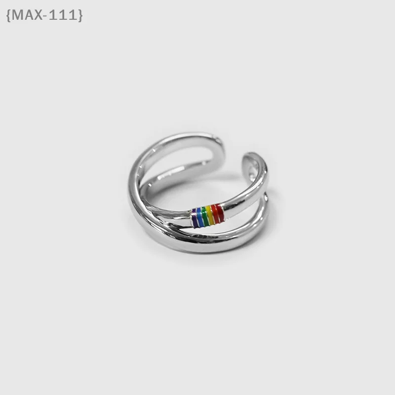 【F2-MAX111】Mobius Rainbow Ring Niche Design Personality Trend Color Index Finger Ring