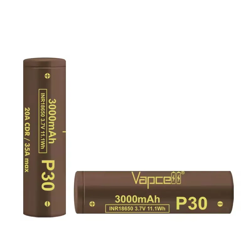 1-6pcs Vapcell P30 18650 Battery 3000mah Long Cycle Lifes INR18650 20A CDR/35A MAX 3.7V 11.1Wh Rechargeable Lithium Batteries