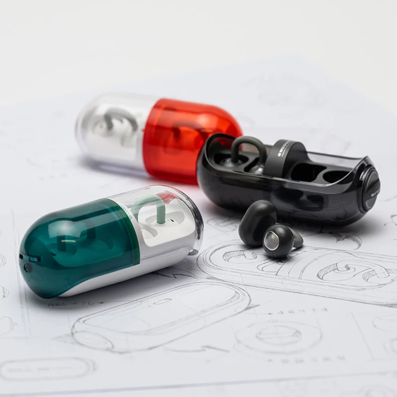 MOONDROP PILL OWS سماعات أذن مفتوحة بلوتوث 6.0 سماعات معلقة IPX4 مشبك أذن مفتوح سماعات أذن لاسلكية مدمجة AI ENC Pill