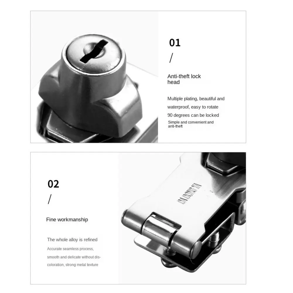 

New Zinc Alloy Glass Door Lock Security Single/Double Door Cabinet Door Lock Punch-Free Hardware Lockset Showcase