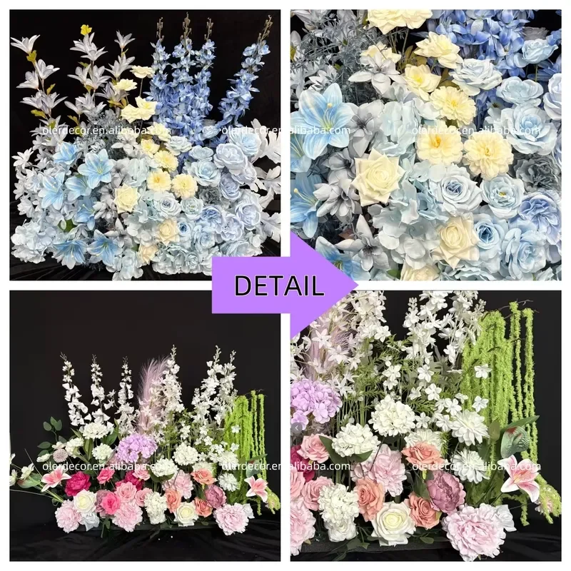 High Simulation Artificial Flower Wall Panel for Shop Window Display Decor Realistic Faux Floral Backdrop Wedding Party Event