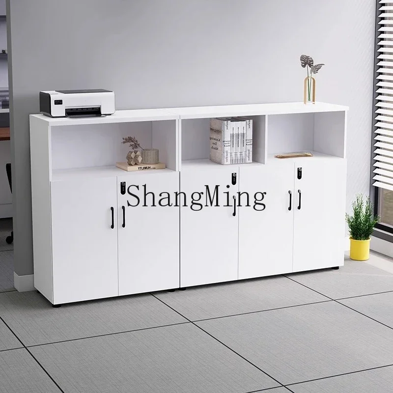 CL  office data storage floor cabinet with password lock wooden partition long cabinet