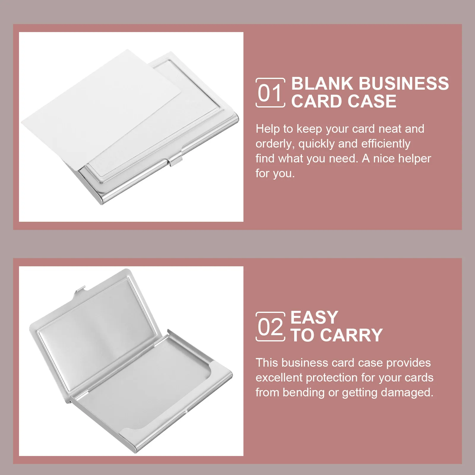 Blank Metal Business Card Box Sublimation Transfer DIY Card Holder Lightweight Wear Resistant Portable Cards Storage