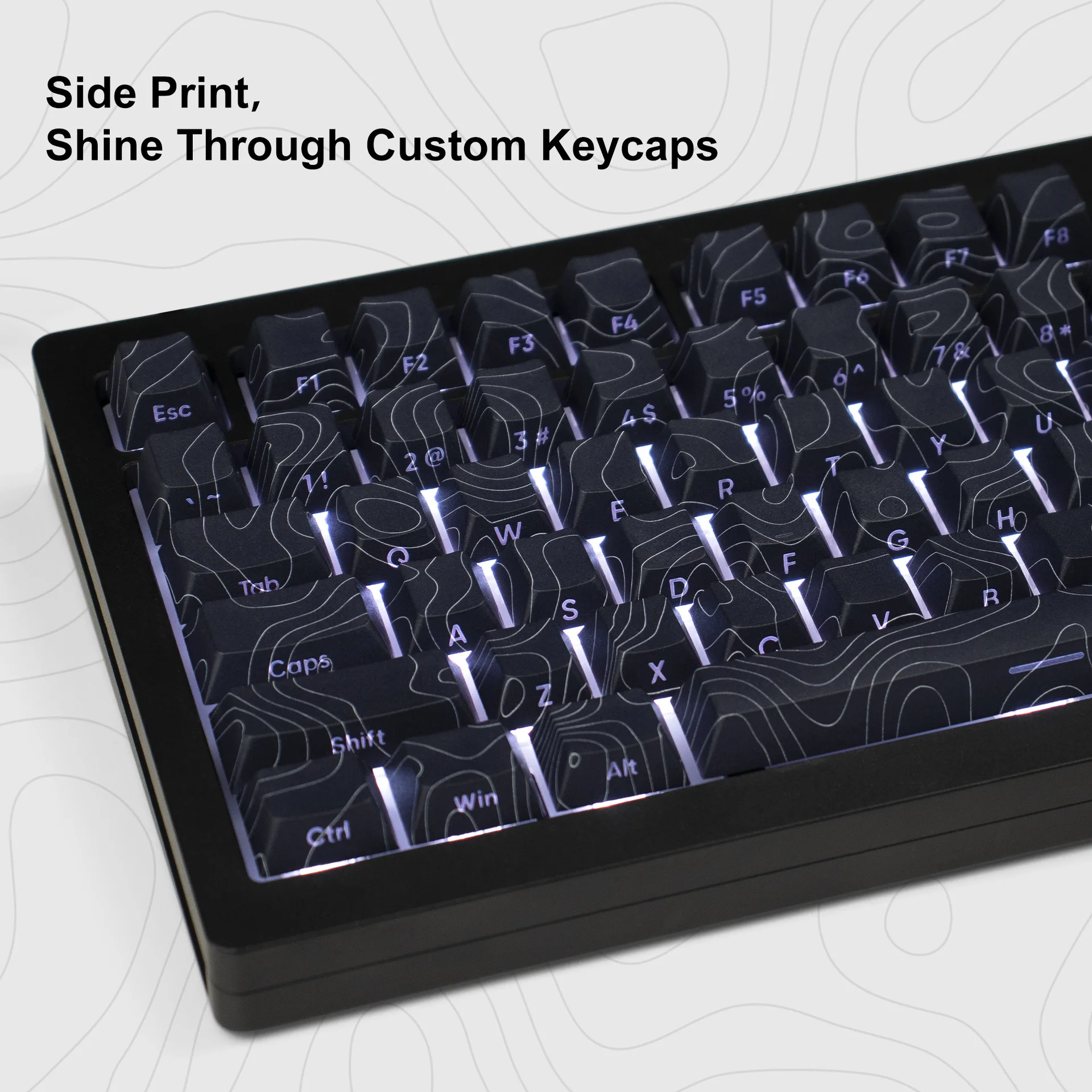 Contour wooting original side engraved keycap PBT creative personality light-transmitting keycap customization
