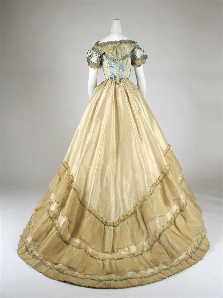 1870s Afternoon Retro Walking Dress Victorian Edwardian Costume Civil War Southern Belle Wedding Ball Gown