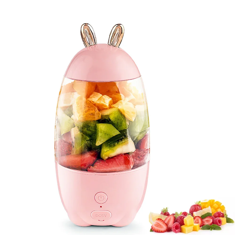 Portable Electric Juicer Cup USB Charging Mini Blender Rabbit Shape Smoothie Extractor