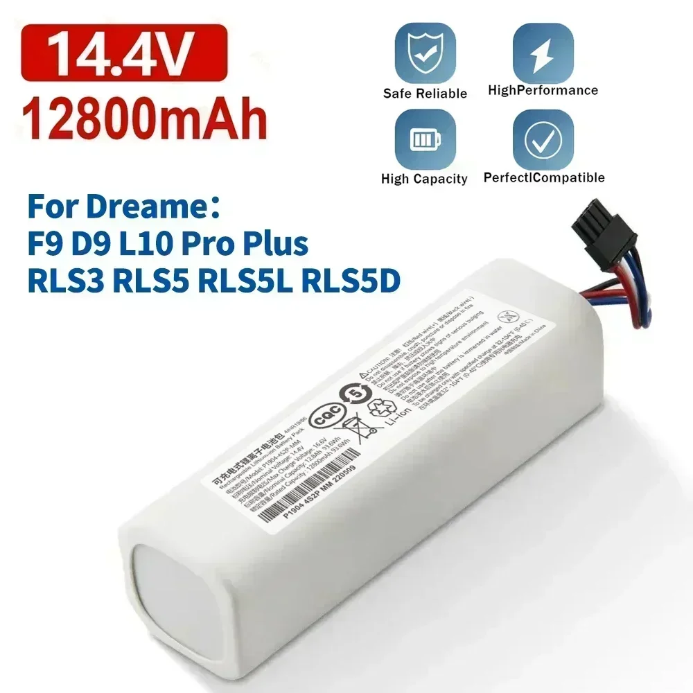 

Original Replacement P2008-4S2P-MMBK Battery For Dreame F9 D9 L10 Pro Plus RLS3 RLS5, Li-ion, Fast Charging