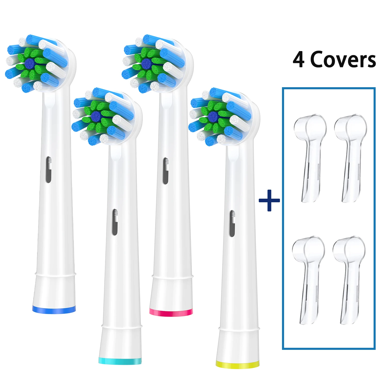 

4pcs Cross Clean Replacement Heads Compatible with Braun Oral B Electric Toothbrush,with 4pcs Covers