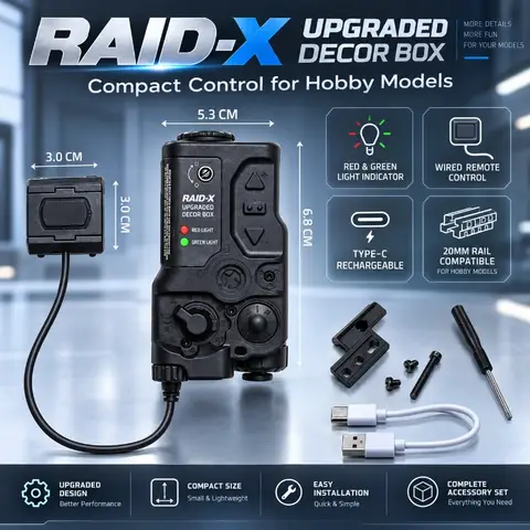 RAID‑X Upgraded Model Decor Box Red Green Laser Indicator 20mm Rail Hobby Parts