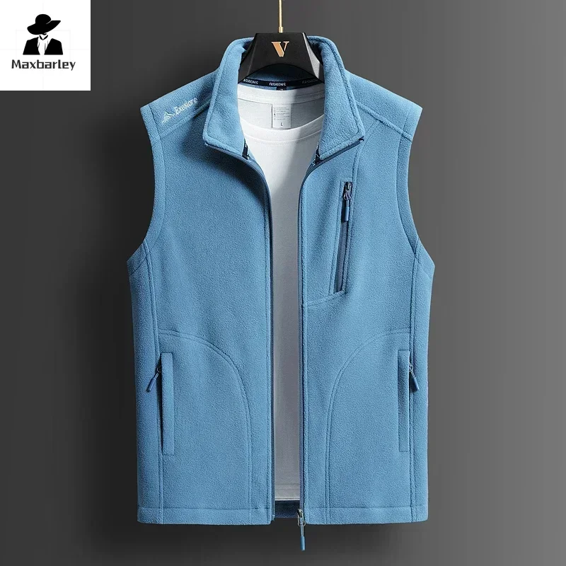 Winter Fleece Vest Men\'s 2024 Fashion Plus Size Warm Wool Sleeveless Coat Brand Clothing Couple\'s Outdoor Sports Vest Jacket 5XL