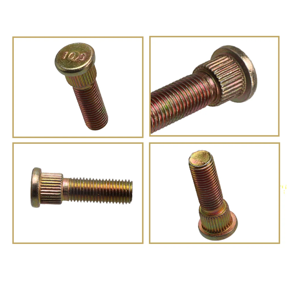 Parafusos de roda estriados de aço m10x1.25 10.9, parafusos de aro de cubo resistentes, substituição universal para atv utv go kart buggy quad, 4 unidades