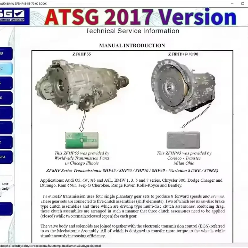 2025 Hot Sell ! ATSG 2017 Automatic Transmission Maintenance Group Repair Information Car Repair Software Unit Failure Detection