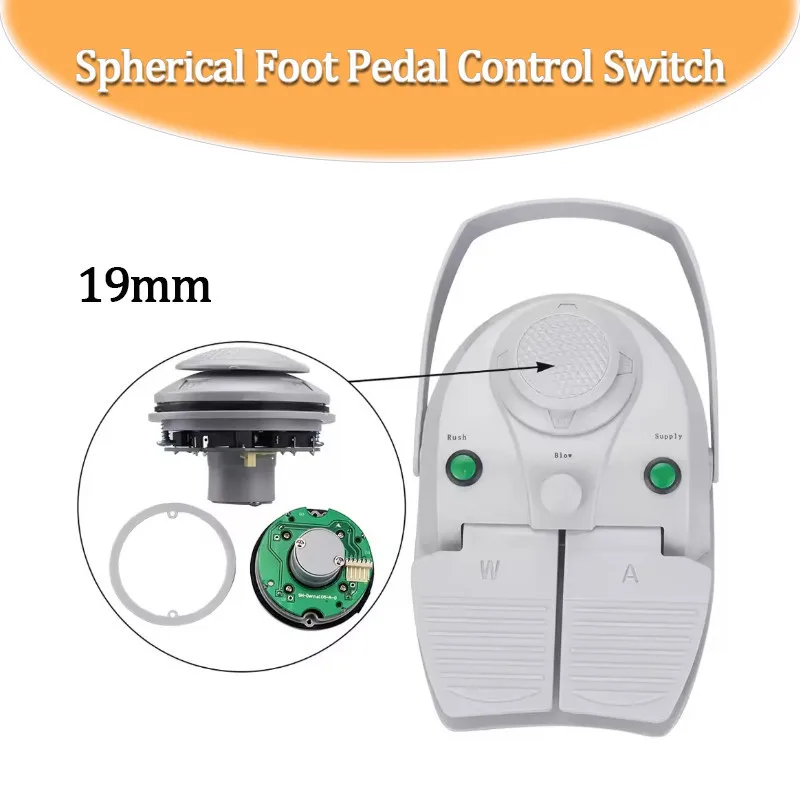

19mm Dental Foot Pedal Control Switch Multifunctional Spherical Switch Dentistry Chair Foot Switch