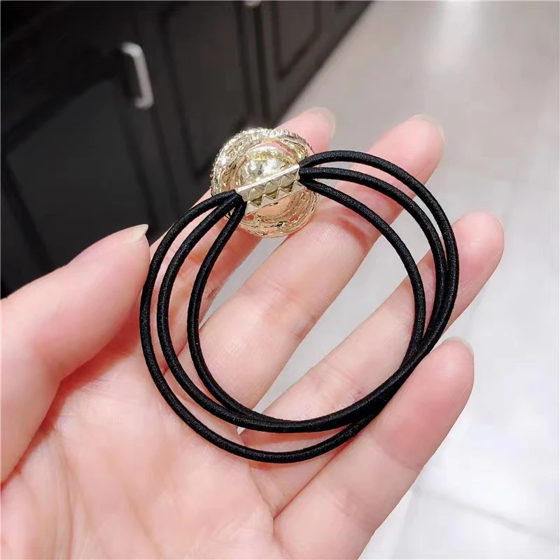 New Fashion Korean Style Alloy Glass Hair Rope For Girl Women Headbands Shining Crossed Torus Ponytail Elastic Hair Ties