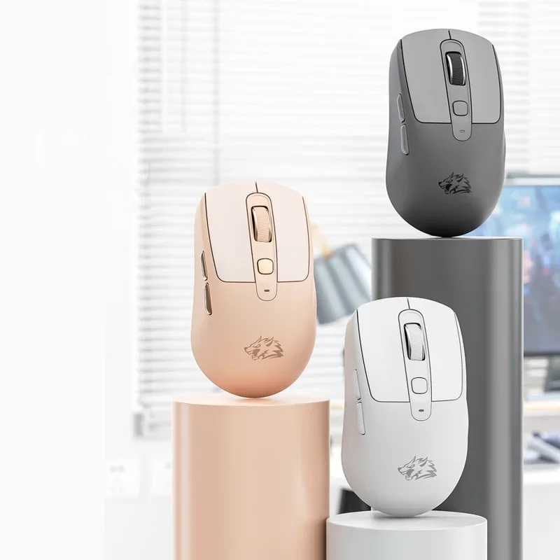 Wireless Mouse Pink Color Bluetooth Dual Mode Silent Design Power Linght 5-speed 4000DPI Original Phase Sensor 3212