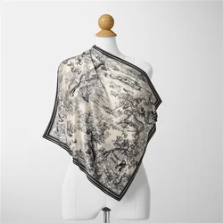 2022 Square Silk Scarf Women Fashion Print Small Neck Scarfs Lady Hair Band Foulard Hand Kerchief Female Bandana Shawl