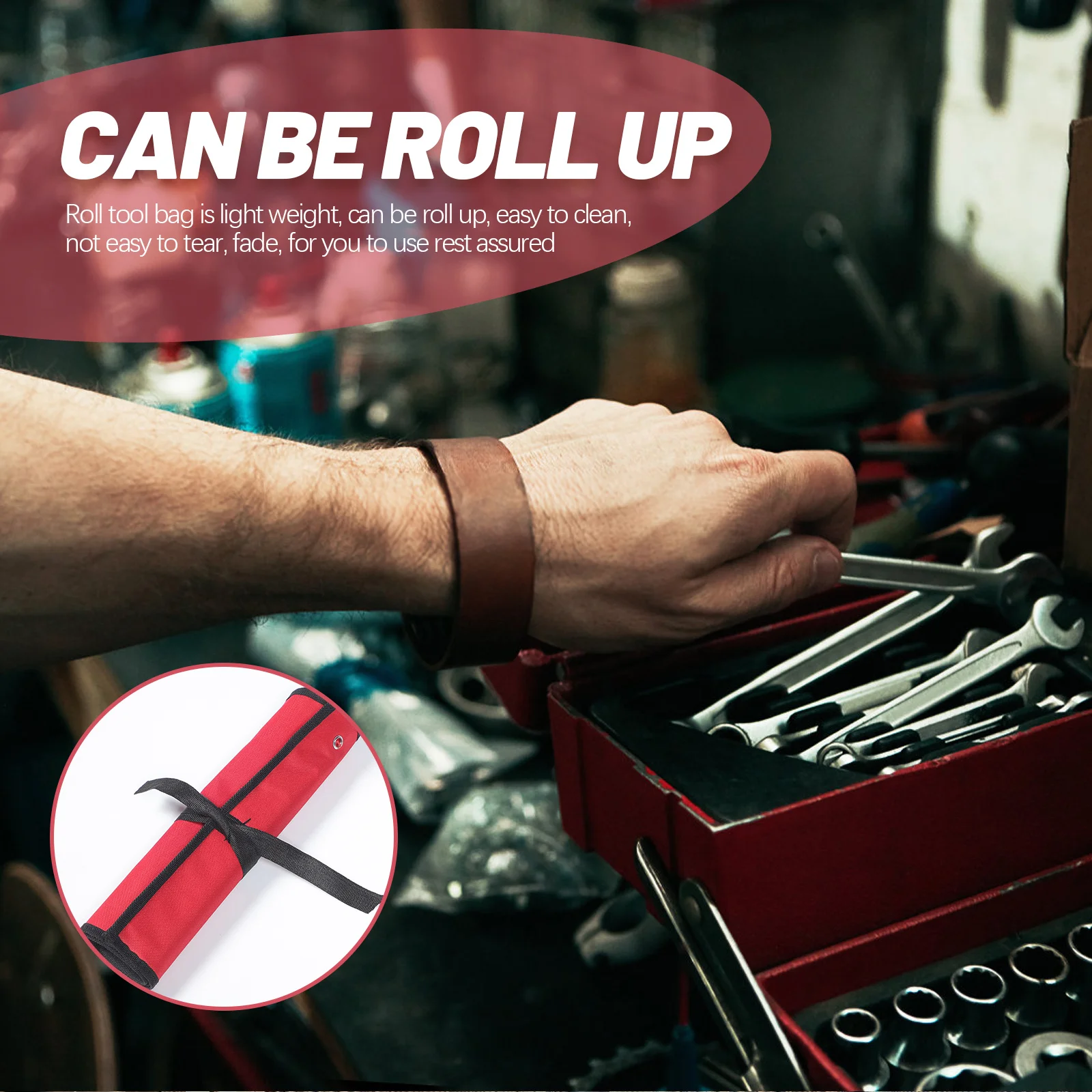 4 قطعة وجع لفة أكسفورد القماش أداة حقيبة التخزين حقيبة للحمل المنظم إصلاح فائدة كماشة مفك كهربائي أداة حامل #2