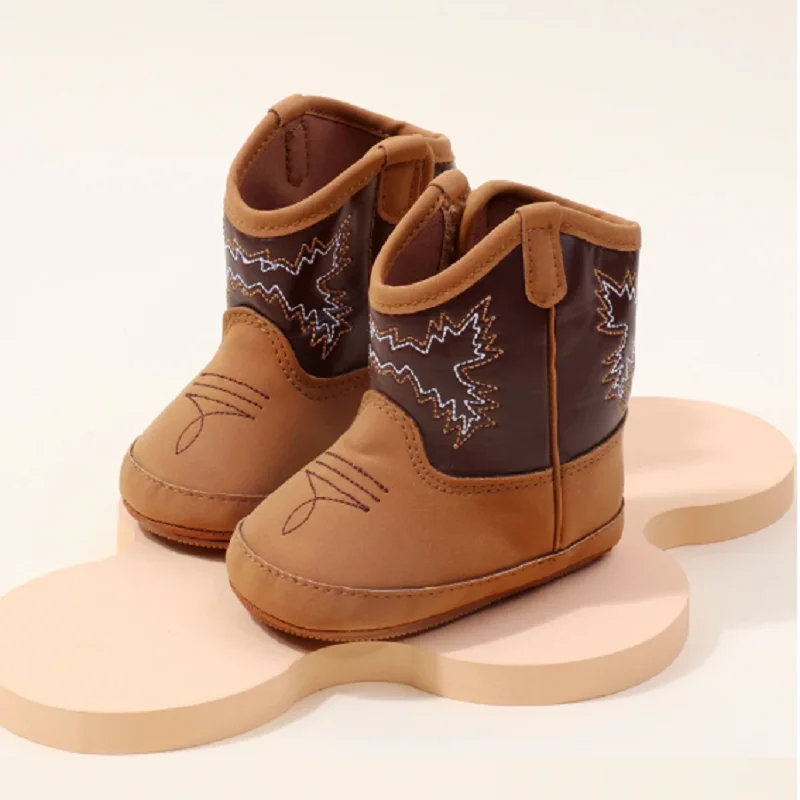 

Детские сапоги из мягкого искусственной кожи и хлопка, высокое качество, новый стиль 2025 года, весенне-осенняя обувь для прогулок для мальчиков и девочек