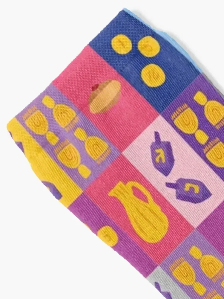 Chanukah Smorgasbord - Pinks Pop Art Grid Socks funny sock luxury Men's winter thermal Woman Socks Men's