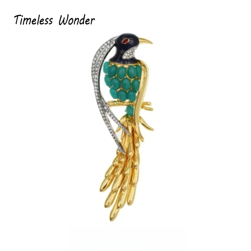 Timeless Wonder Fancy Zircon Geo Bird Brooch Pins for Women Designer Jewelry Runway Rare Luxury Gift Top Rare Cute 5340