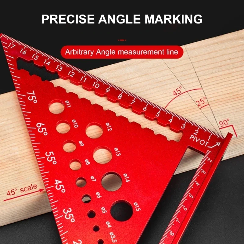 Combination Square for Carpenter Tool Aluminum Triangles Ruler Framing Tool Woodworking Frame Measurement Angles Rulers