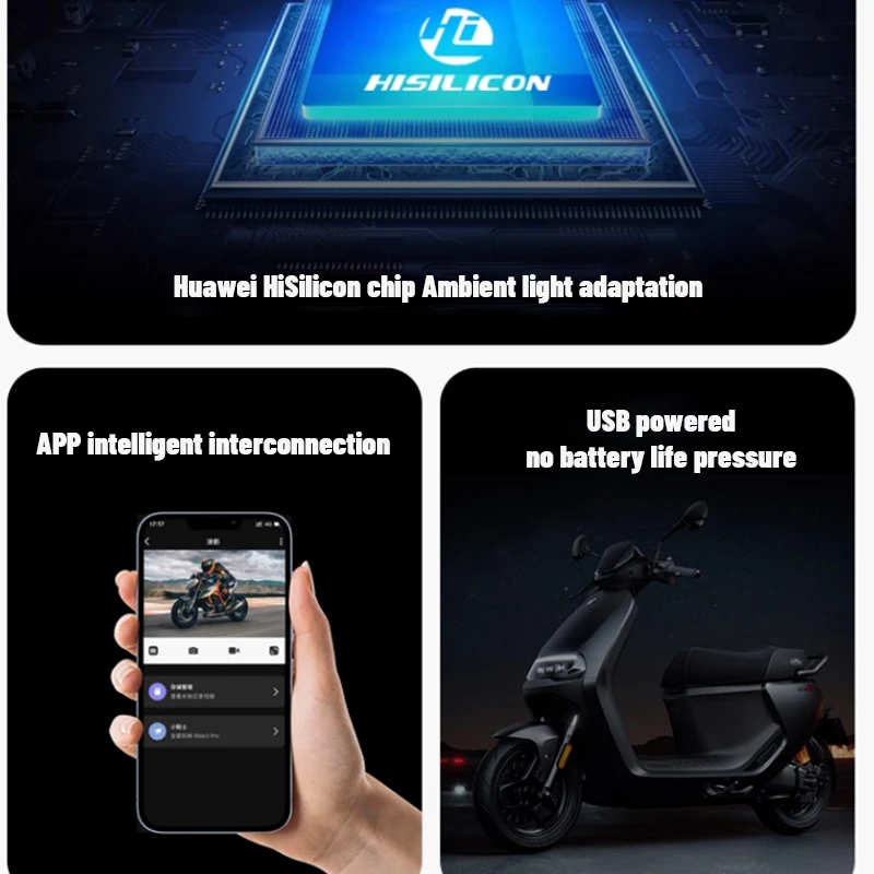 1080P Motorcycle Camera DVR Full Body IP66 Waterproof Sport Camera WiFi Dash Cam Waterproof Driving Video Recorder Black Box