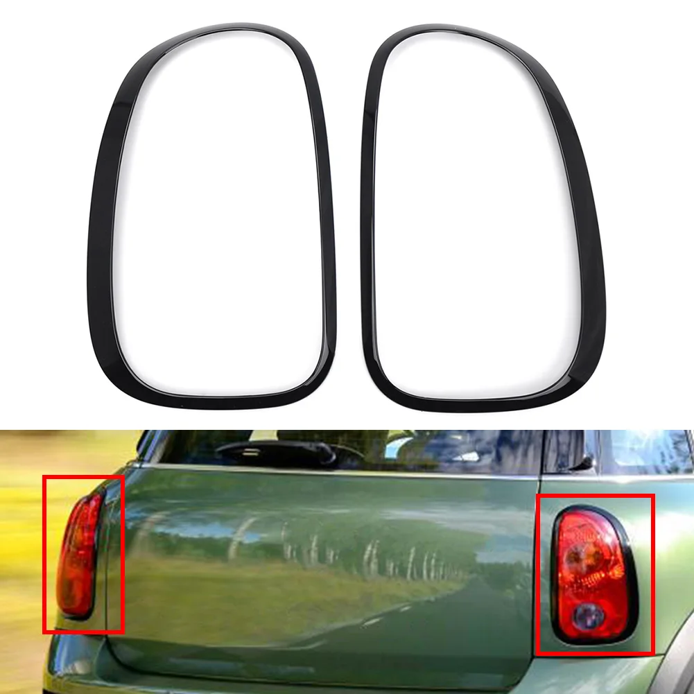 2PCS Glossy Black Car Rear Tail Light Frame Cover Trim For BMW Mini Cooper R60 Countryman R61 Paceman